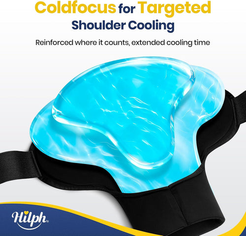 3D Double-Layer Gel Shoulder Ice Pack Wrap for Rotator Cuff & Surgery Recovery - Reusable Cold Therapy Gel Pack with Adjustable Straps, Easy to Wear, Flexible Fit for Men & Women, Medium